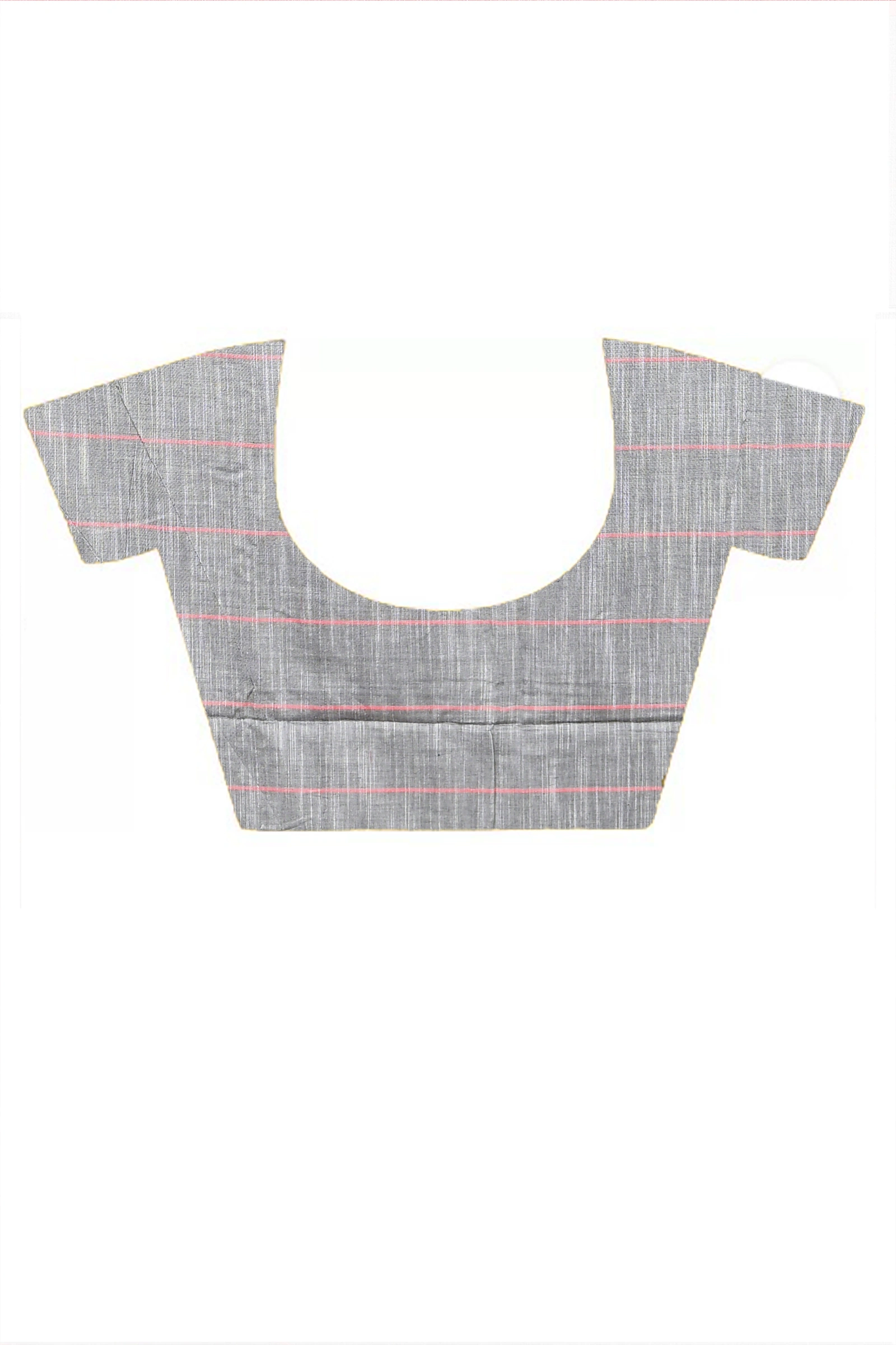 Grey Cotton Blended Parodhi Hand Loom Saree (486)